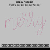 Merry Outline Embroidery File 6 sizes