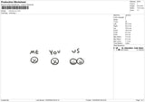 Me you us Embroidery File 6 sizes