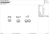 Me you us Embroidery File 6 sizes