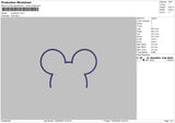 Mickey Ear Embroidery File 6 sizes