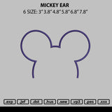 Mickey Ear Embroidery File 6 sizes