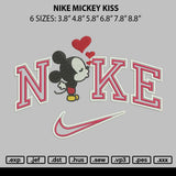 Nike Mickey Kiss Embroidery File 6 sizes
