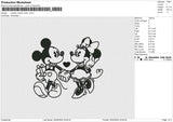 Mickey Minnie 1color Embroidery File 6 size