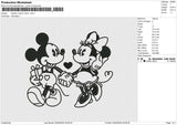 Mickey Minnie 1color Embroidery File 6 size