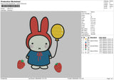 Rabbit0802 Embroidery File 6 sizes