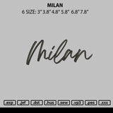 Milan Embroidery File 6 sizes
