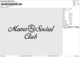 Mom Social Club Embroidery File&nbsp;6 size