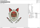Mononoke Head Embroidery File 6 sizes