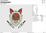 Mononoke Head Embroidery File 6 sizes