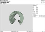 Moon Man Embroidery File 6 sizes