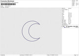 Moon Outline Embroidery File 6 size