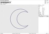 Moon Outline Embroidery File 6 size
