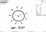 Mr Sun Embroidery File 6 sizes