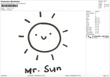 Mr Sun Embroidery File 6 sizes