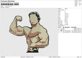 Muscle man Embroidery File 6 size