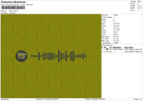 Music Code Embroidery File 6 sizes