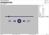 Music Player Embroidery