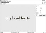 My head Embroidery File 6 size