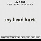 My head Embroidery File 6 size