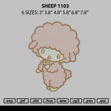 Sheep 1103 Embroidery File 6 sizes