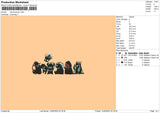 Chibi Bnw Embroidery File 6 sizes