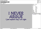 Nevertext Embroidery File 6 sizes