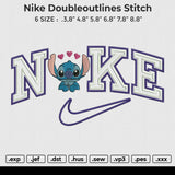 Nike Doubleoutlines Stitch  Embroidery File 6 size