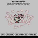 Kitty Balloon Embroidery File 6 sizes