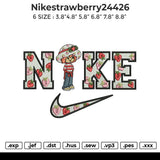 Nikestrawberry24426 Embroidery File 6 size