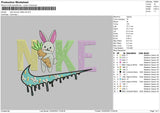Nike Swoosh Rabbit Carrot Embroidery File 6 sizes