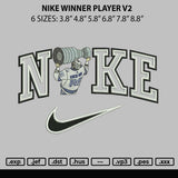 Nike Winner Player v2 Embroidery File 6 sizes