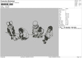 Ninja Squad Embroidery File 6 sizes