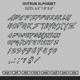 Outrun Alphabet Embroidery File 6 sizes