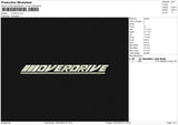 Overdrive Embroidery File 6 size
