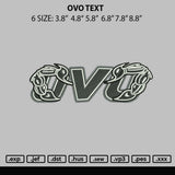 Ovo Text Embroidery File 6 sizes