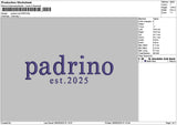 Pedrinotext Embroidery File 6 sizes