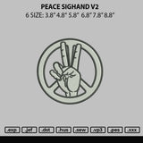 Peace Signhand Embroidery File 6 sizes