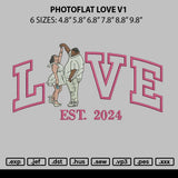 Photoflat Love V1 Embroidery File 6 sizes