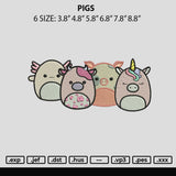 Pigs Embroidery File 6 sizes