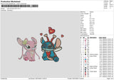 Pink Blue Stitch Embroidery File 6 sizes