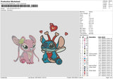 Pink Blue Stitch Embroidery File 6 sizes