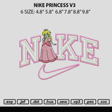 Nike Princess V3 Embroidery File 6 sizes