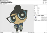 Powerpuff girl v3 Embroidery File 6 size