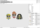 Powerpuff Girls v5 Embroidery File 4 size