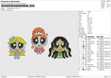 Powerpuff Girls v5 Embroidery File 4 size