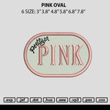 Pink Oval Embroidery File 6 sizes