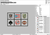 Flag Grid Embroidery File 6 sizes