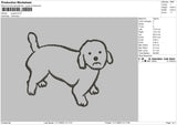 Puppie Line Embroidery File 6 sizes