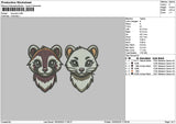 Raccoons 1503 Embroidery File 6 sizes