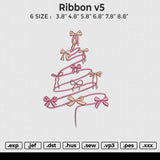 Ribbon v5 Embroidery File 6 size
